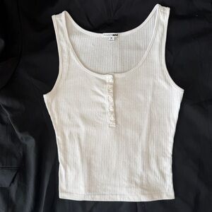 Fashion Nova Women's Ribbed Henley Tank Top